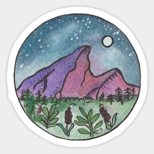 Purple Mountains at Night Sticker